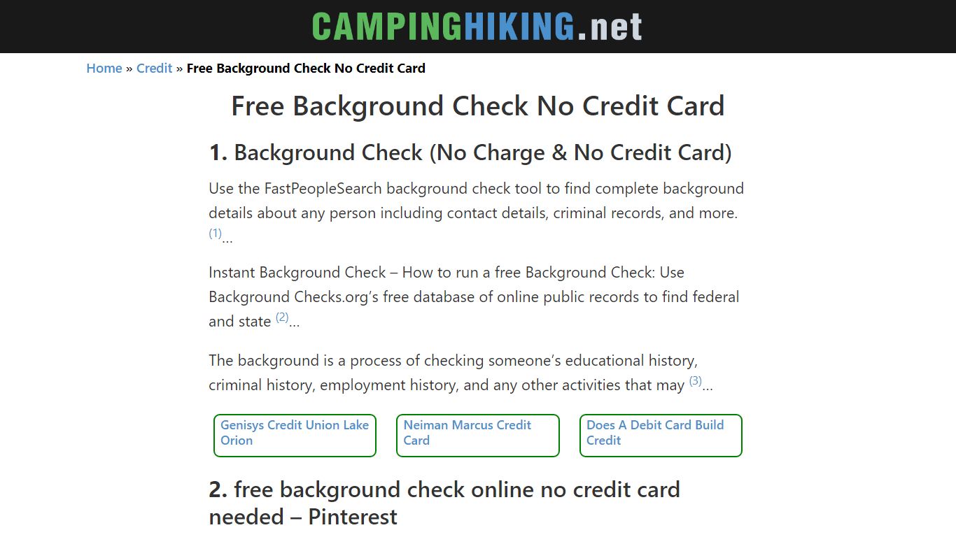 Top 10 FREE BACKGROUND CHECK NO CREDIT CARD Answers